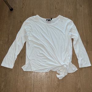 Theory white long-sleeved shirt with tie front